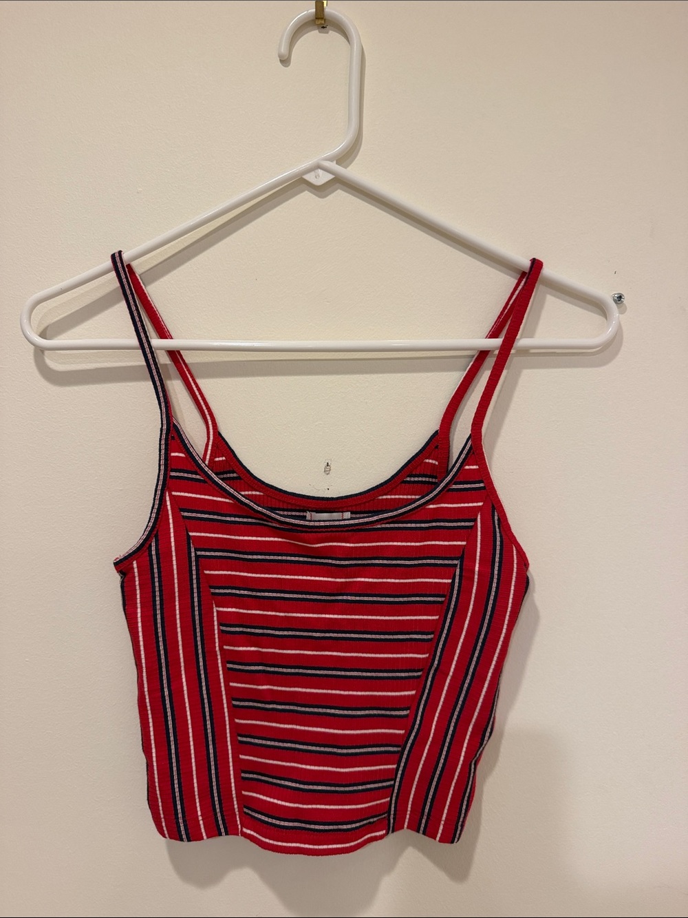 Urban Outfitters Red Striped Ribbed Tank Top